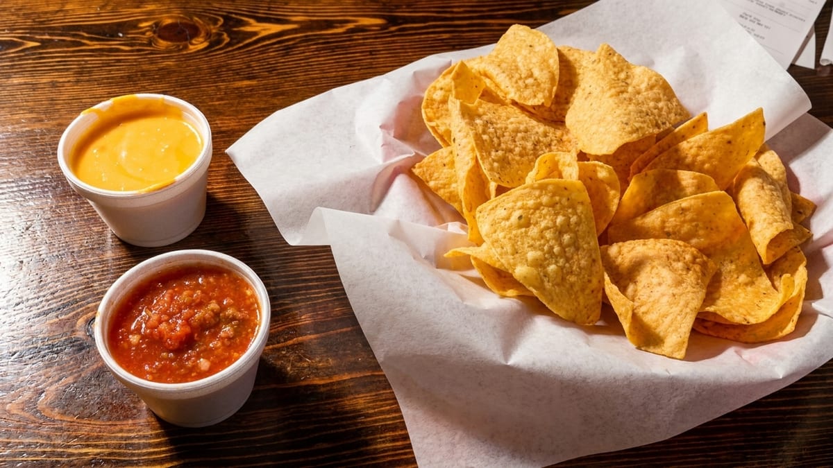 Chips, salsa, and something cold