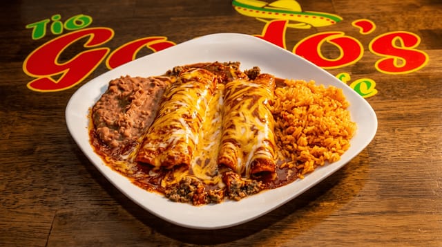 Ground Beef Enchilada Plate.